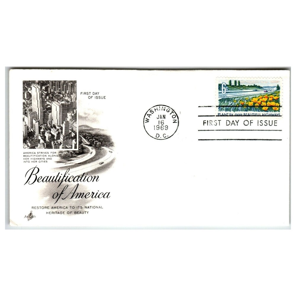 Scott #1360 1969 Beautification of America First Day Cover FDC Unaddressed